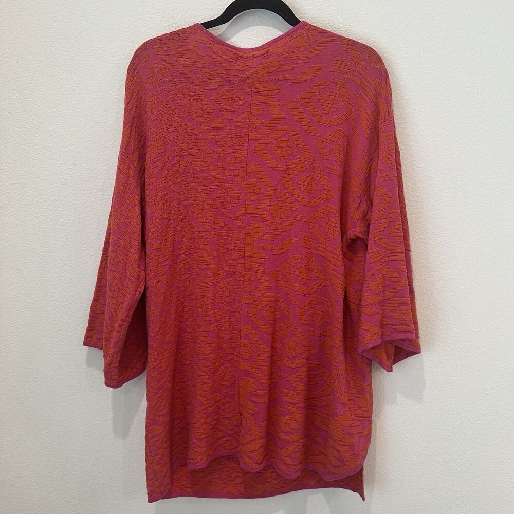 gudrun sjoden Wrap Blouse Cardigan Large Pink Asymmetrical Lagenlook Vibrant FF - Picture 7 of 9